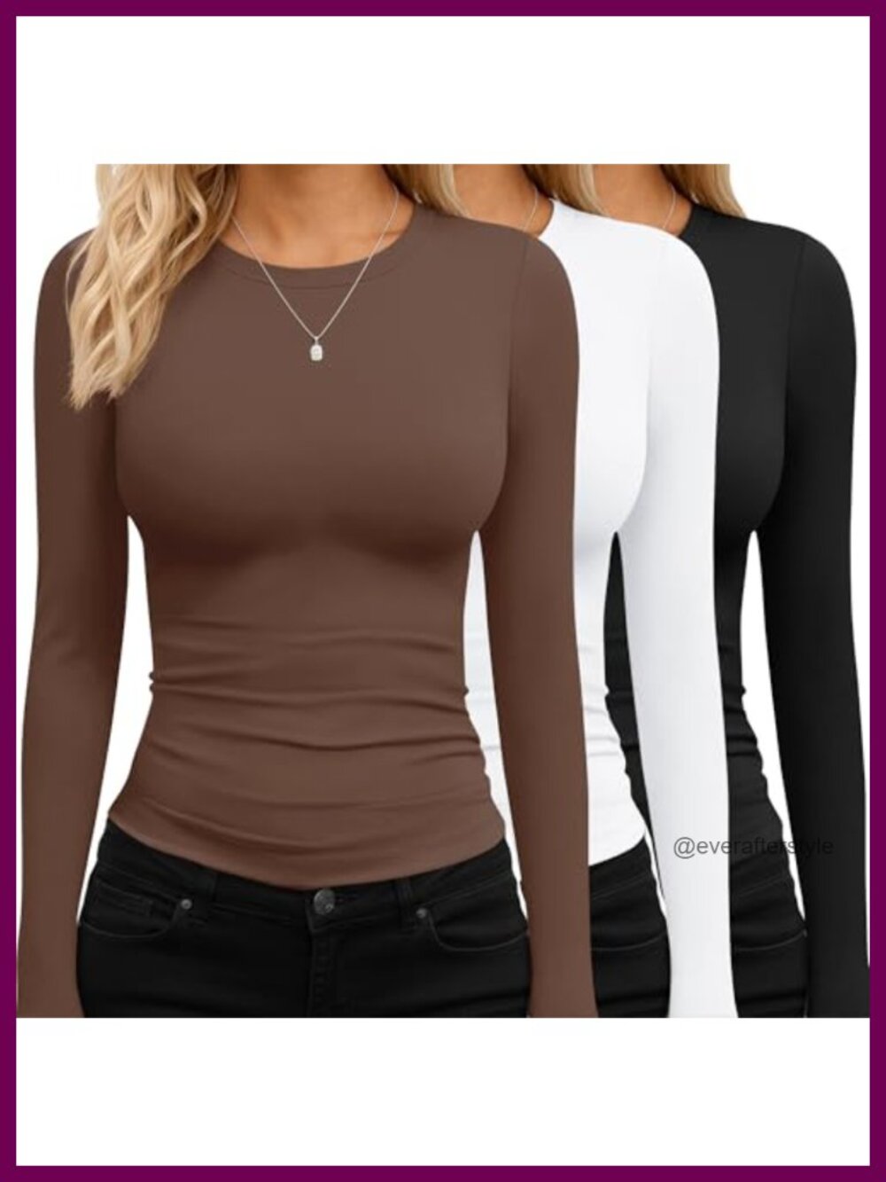 Long Sleeve Crop Top Slim Fit Crew Neck Y2K Stretch Women's T-Shirt
